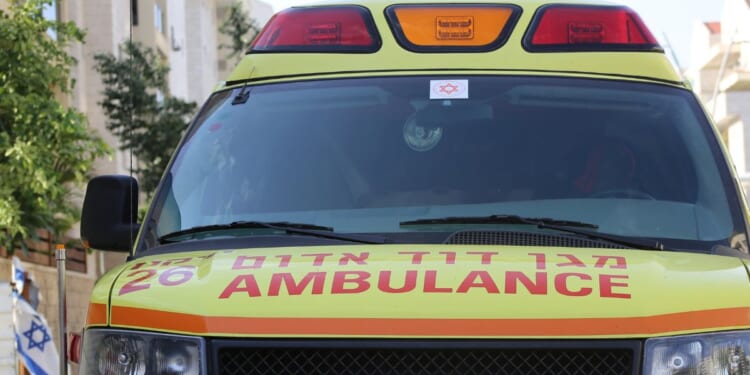 The young man was taken to a Jerusalem hospital after the ramming incident.