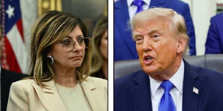 Former Fox host Maria Bartiromo, left; President Donald Trump, right.