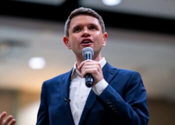 Democratic Senate candidate James Talarico, pictured speaking at a July campaign rally in Eagle Pass, Texas.