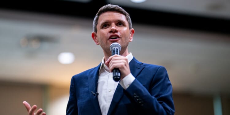 Democratic Senate candidate James Talarico, pictured speaking at a July campaign rally in Eagle Pass, Texas.