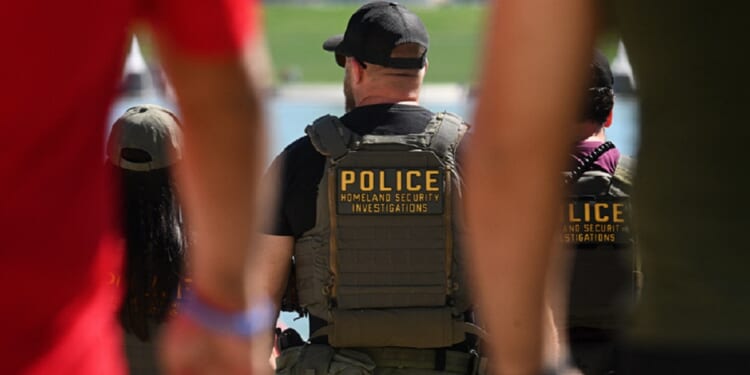 An agent with Homeland Security Investigations is pictured in a September 2025 file photo in Washington, D.C.