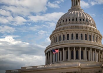 The United States Capitol Rotunda can be viewed on a spring day in Washington, D.C.