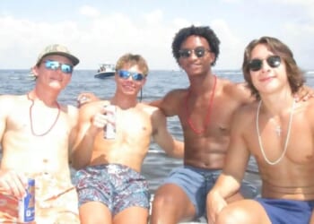 A picture of the late Nolan Wells (second from the right) with friends at Horn Island.