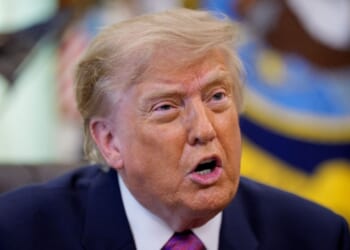 President Donald Trump speaks during an event Thursday in the Oval Office of the White House in Washington, D.C.