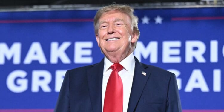 President Donald Trump arrives to speak at a campaign rally in Myrtle Beach, South Carolina, on Aug. 21, 2026.