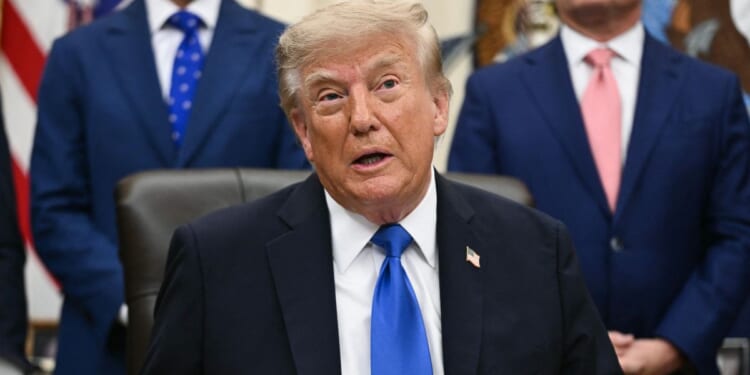 President Donald Trump speaks during a meeting with travel industry executives in the Oval Office of the White House in Washington, D.C., on Sept. 2, 2026.