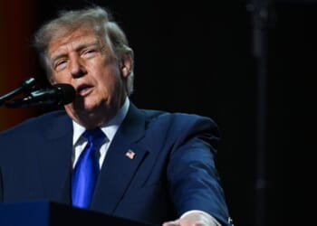 President Trump speaks at the Republican National Committee midterm convention in Dallas, Texas on September 9, 2026.