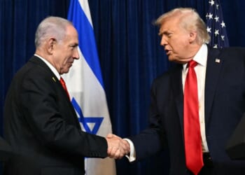 President Donald Trump shakes hands with Israeli Prime Minister Benjamin Netanyahu during a Dec. 29 meeting in Florida.