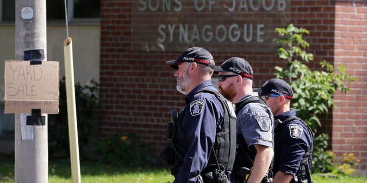 Up to 30 shots fired after man opened fire outside Ontario synagogue