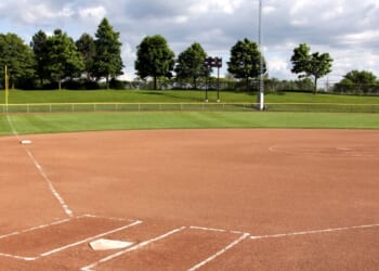 A softball diamond.