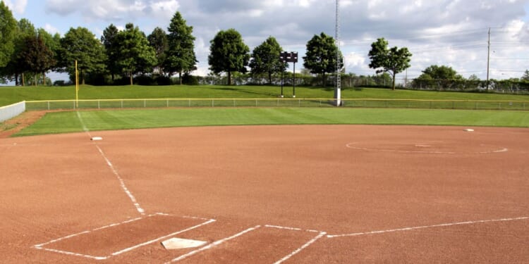 A softball diamond.